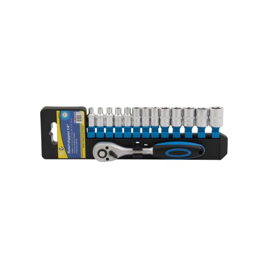 Ratchet set with sockets 1/4" 14-piece