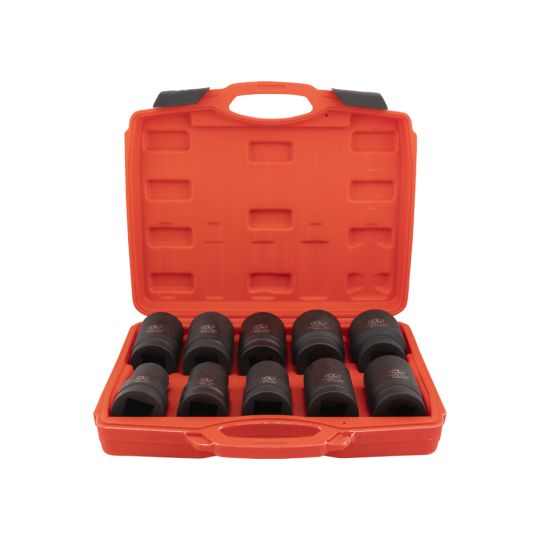 Impact socket set 10-piece with storage case - TOPGEAR