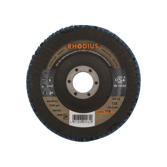 Flap disc 125 mm K40 per piece - RHODIUS