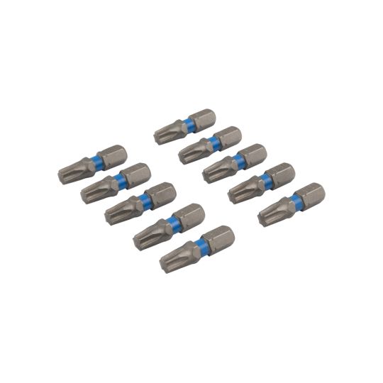 Torx screw bit 25 mm TX-30 blue 10 pieces