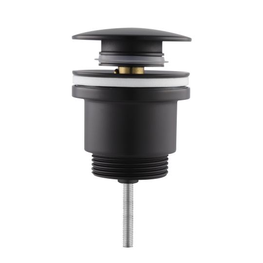 Click-waste 5/4 drain plug with overflow matt black