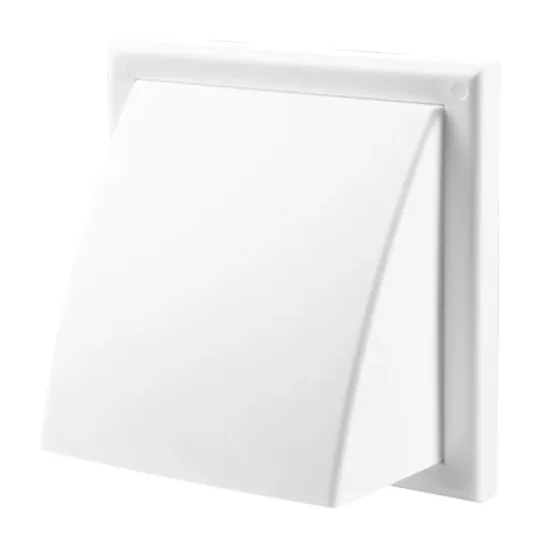 Air vent white with hood 154x154 mm for Ø100 mm