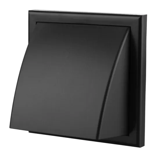Ventilation grille with hood black 154 x 154 mm | Ø 100/125/110x54 mm