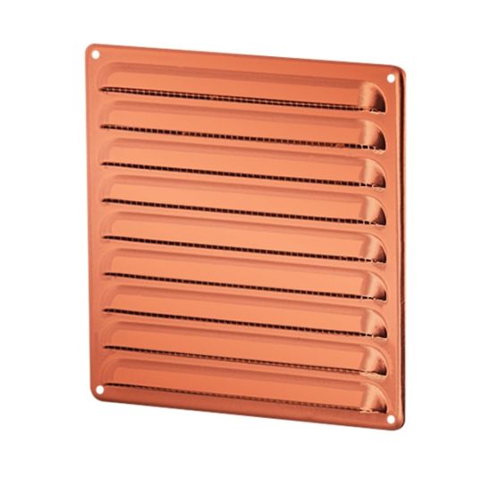 Vane grille with fly screen copper-look 195x195 mm