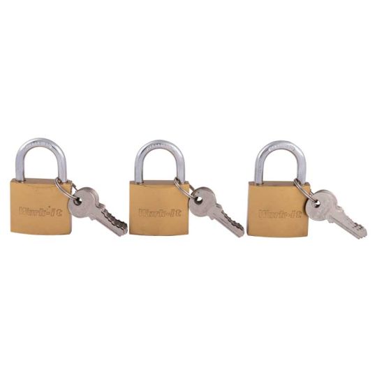 Padlock 3 pieces self-closing