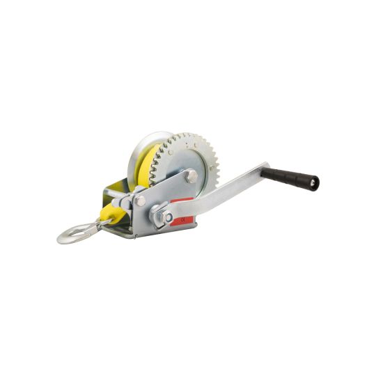 Hand winch unbraked - with strap and hook 540 kg