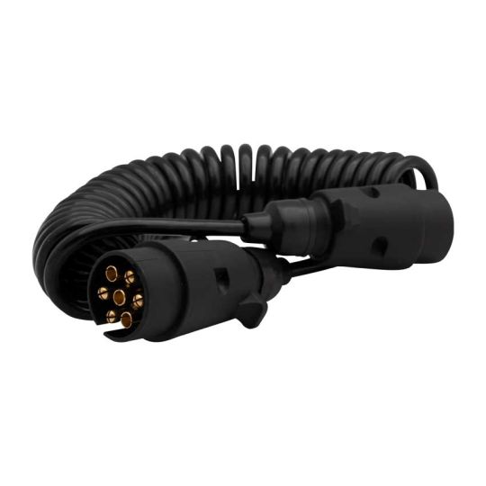 Spiral cable 7-pin 12 V plugs