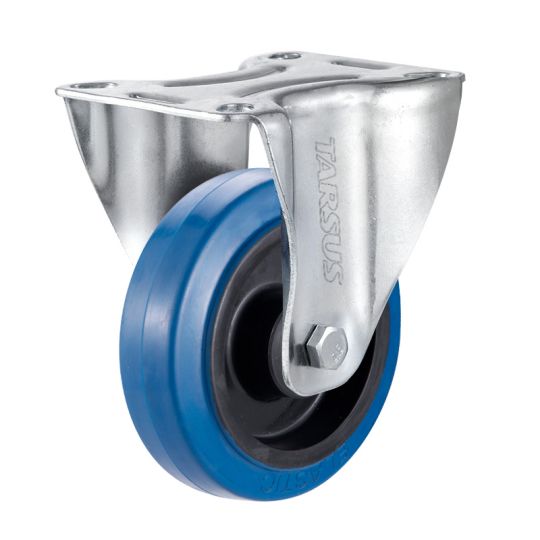 Fixed castor 200 mm rubber blue - TARSUS