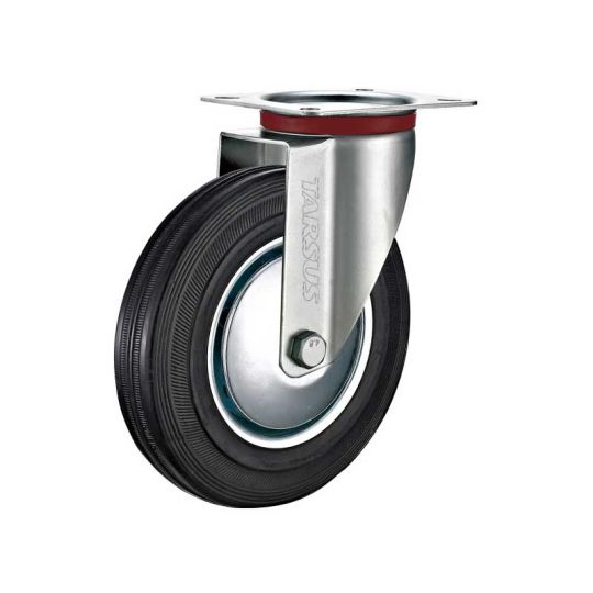 Swivel wheel 200 mm black rubber TARSUS