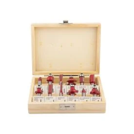 Router set 12-piece wooden box