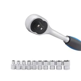 Ratchet wrench set with sockets 1/2" 11-piece - TOPGEAR