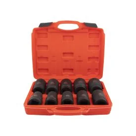 Impact socket set 10-piece with storage case - TOPGEAR