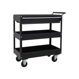 Open tool trolley with black drawer