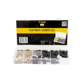 Plate nut and screw assortment box 170 pieces - TOPGEAR