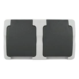 Surface-mounted socket, 2-way waterproof