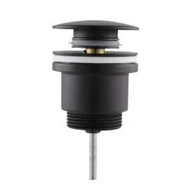Click-waste 5/4 drain plug with overflow matt black