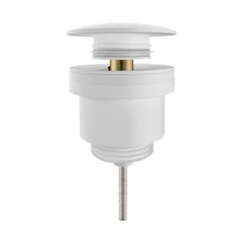 Click-waste 5/4 drain plug with overflow matt white