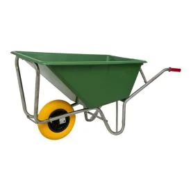 Schubkarre mit pannensicherem Reifen Kunststoffwanne 160 Liter grün
