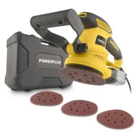 Exzenterschleifer 450W Ø 125mm - 6 Zub. - POWERPLUS
