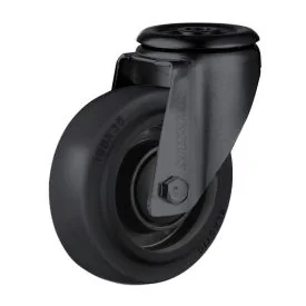 Lenkrolle Ø125 mm mit Bolzenloch TPR Schwarz - TARSUS