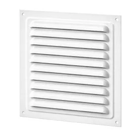 Lamellengitter mit Insektenschutz Aluminium weiß 195x195 mm