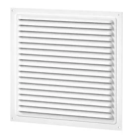 Lamellengitter mit Insektenschutz Aluminium weiß 300x300 mm