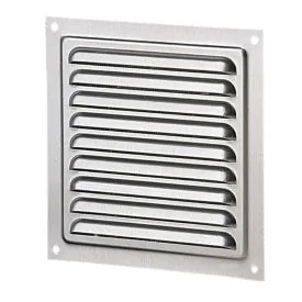 Stainless stell fixed louvre vent with insect screen 150x150 mm