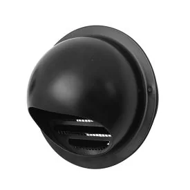 Bull nose grille Ø100 mm stainless steel mat black