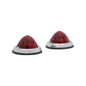 Positionsleuchte rot mit Chrom rund 70 mm