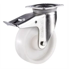 Tarsus Lenkrolle 125 mm mit Bremse - Schwerlast 400 kg - Nylon