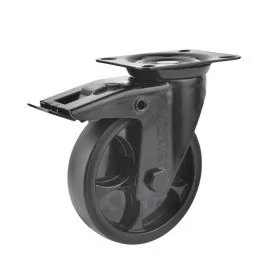 Lenkrolle mit Bremse 125 mm 120 kg TPR-Gummirad schwarz - TARSUS
