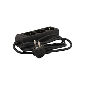 3-fach Steckdose mit 1,5 Meter Kabel schwarz