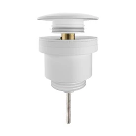 Click-waste 5/4 drain plug with overflow matt white