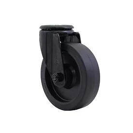 Lenkrolle Ø125 mm mit Bolzenloch TPR Schwarz - TARSUS