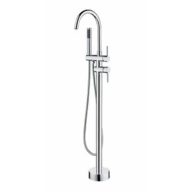 Freestanding chrome bath mixer with hand shower - QMIX600