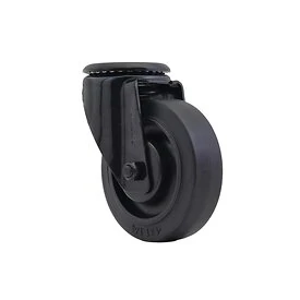 Lenkrolle Ø100 mm mit Bolzenloch TPR Schwarz - TARSUS