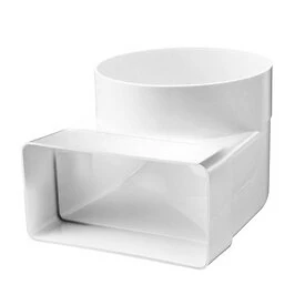 Ventilation duct flat 220x54 mm bend 90° vertical > Ø125 mm