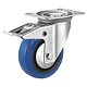 Swivel castor with brake 100 mm rubber blue - TARSUS