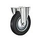 Fixed castor 160 mm black rubber - TARSUS