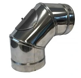 Bend 90 degrees with inspection hatch double-walled flue Ø130mm