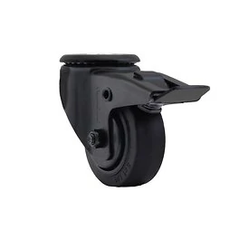 Lenkrolle Ø75 mm mit Bolzenloch und Bremse TPR schwarz - TARSUS